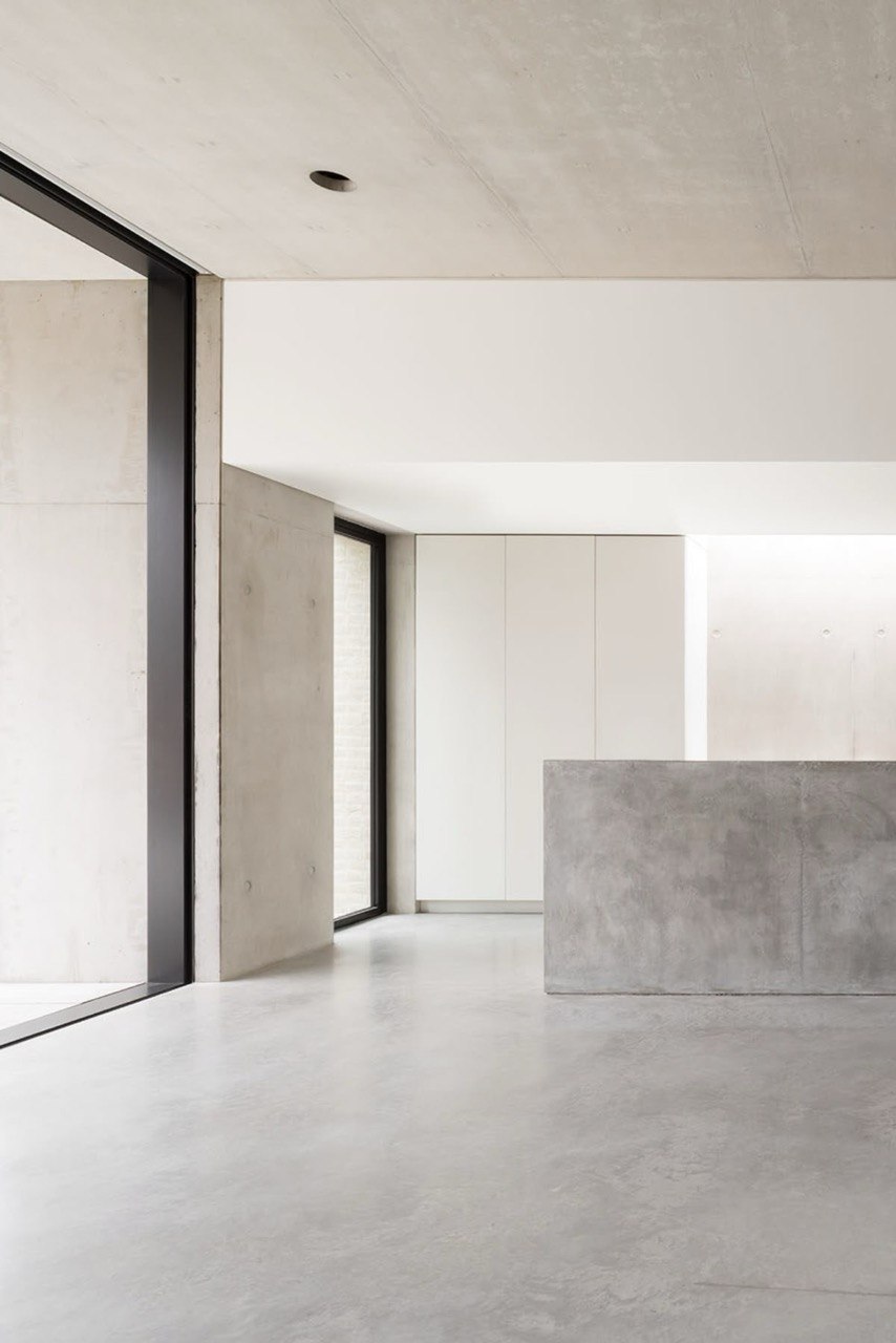 Concrete and off-white interior hall — Spaces, The O